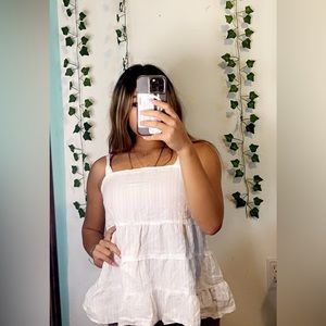 Ruffled white blouse